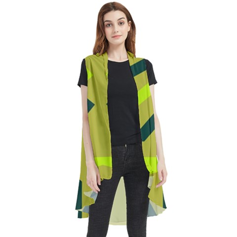 Abstract Pattern Geometric Backgrounds   Sleeveless Chiffon Waistcoat Shirt by Eskimos