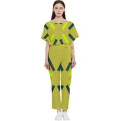 Abstract Pattern Geometric Backgrounds   Batwing Lightweight Chiffon Jumpsuit by Eskimos