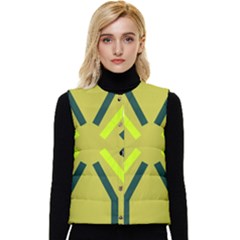 Abstract Pattern Geometric Backgrounds   Women s Short Button Up Puffer Vest