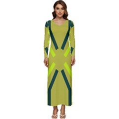 Abstract Pattern Geometric Backgrounds   Long Sleeve Velour Longline Maxi Dress