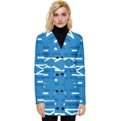 Abstract Pattern Geometric Backgrounds   Button Up Hooded Coat  by Eskimos