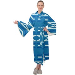 Abstract Pattern Geometric Backgrounds   Maxi Velour Kimono by Eskimos