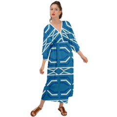 Abstract Pattern Geometric Backgrounds   Grecian Style  Maxi Dress by Eskimos