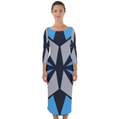 Abstract Pattern Geometric Backgrounds   Quarter Sleeve Midi Bodycon Dress by Eskimos