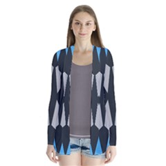 Abstract Pattern Geometric Backgrounds   Drape Collar Cardigan by Eskimos