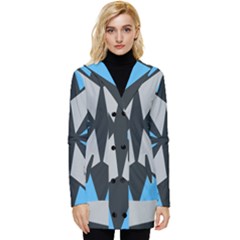 Abstract Pattern Geometric Backgrounds   Button Up Hooded Coat  by Eskimos