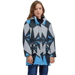 Abstract Pattern Geometric Backgrounds   Kid s Hooded Longline Puffer Jacket by Eskimos