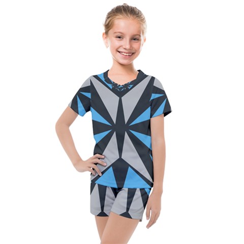 Abstract Pattern Geometric Backgrounds   Kids  Mesh Tee And Shorts Set by Eskimos