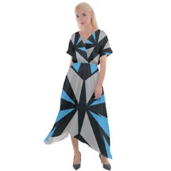 Abstract Pattern Geometric Backgrounds   Cross Front Sharkbite Hem Maxi Dress by Eskimos