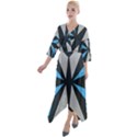 Abstract pattern geometric backgrounds   Quarter Sleeve Wrap Front Maxi Dress View1