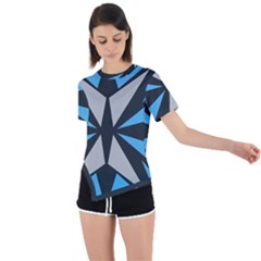 Abstract Pattern Geometric Backgrounds   Asymmetrical Short Sleeve Sports Tee by Eskimos