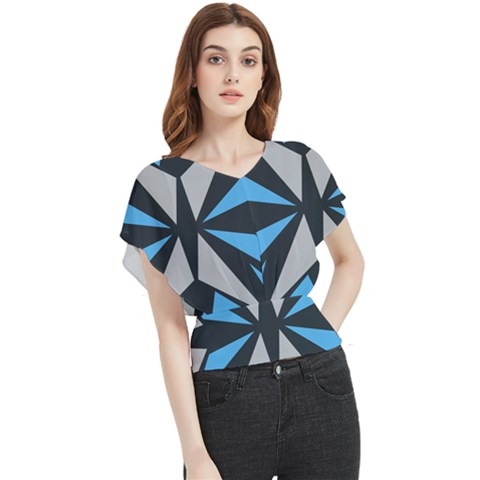 Abstract Pattern Geometric Backgrounds   Butterfly Chiffon Blouse by Eskimos