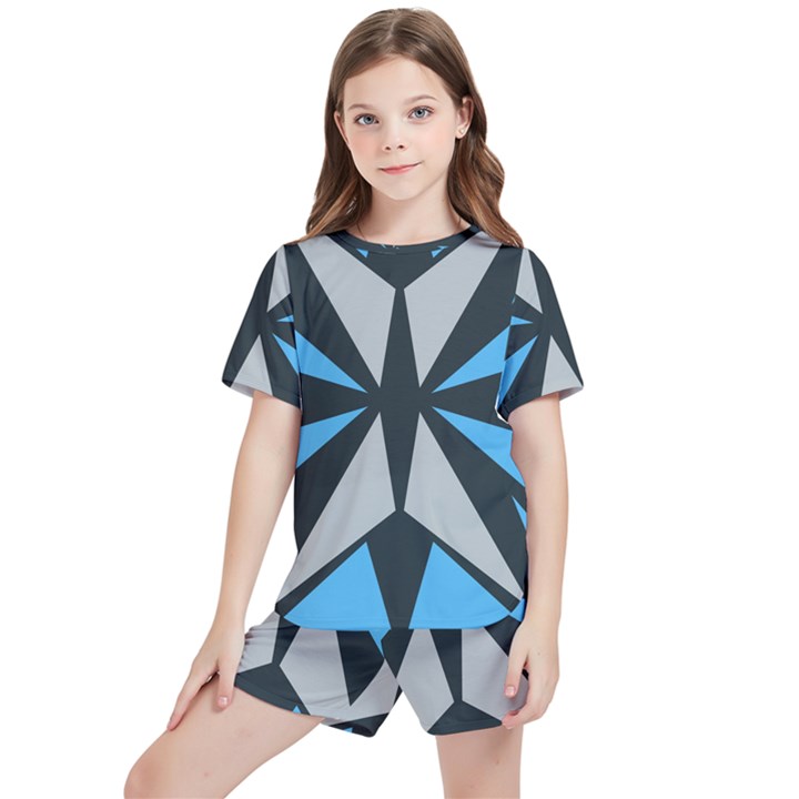 Abstract pattern geometric backgrounds   Kids  Tee and Sports Shorts Set