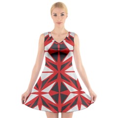 Abstract Pattern Geometric Backgrounds   V-neck Sleeveless Dress by Eskimos