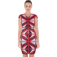 Abstract Pattern Geometric Backgrounds   Capsleeve Drawstring Dress  by Eskimos