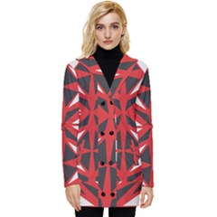 Abstract Pattern Geometric Backgrounds   Button Up Hooded Coat 