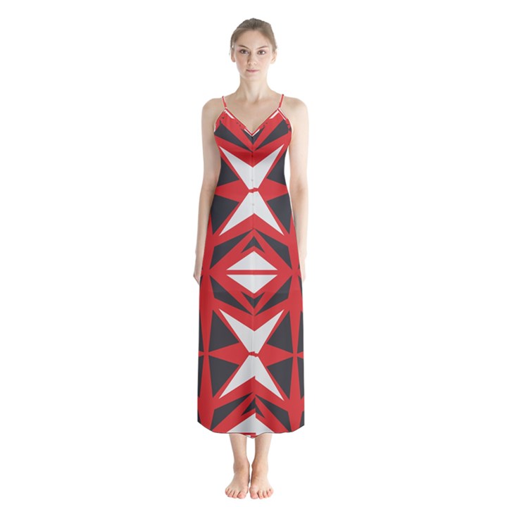 Abstract pattern geometric backgrounds   Button Up Chiffon Maxi Dress