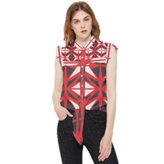 Abstract Pattern Geometric Backgrounds   Frill Detail Shirt by Eskimos