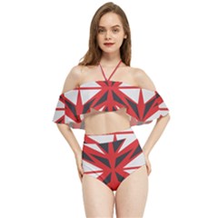 Abstract Pattern Geometric Backgrounds   Halter Flowy Bikini Set  by Eskimos