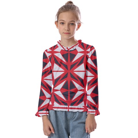 Abstract Pattern Geometric Backgrounds   Kids  Frill Detail Tee by Eskimos