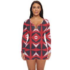 Abstract Pattern Geometric Backgrounds   Long Sleeve Boyleg Swimsuit by Eskimos