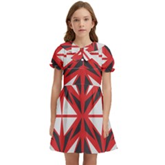 Abstract Pattern Geometric Backgrounds   Kids  Bow Tie Puff Sleeve Dress by Eskimos