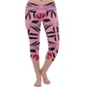 Floral folk damask pattern  Capri Yoga Leggings View1