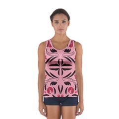 Floral Folk Damask Pattern  Sport Tank Top  by Eskimos