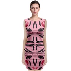 Floral Folk Damask Pattern  Classic Sleeveless Midi Dress by Eskimos