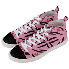 Floral Folk Damask Pattern  Men s Mid-top Canvas Sneakers by Eskimos