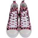 Floral folk damask pattern  Women s Mid-Top Canvas Sneakers View1