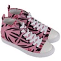 Floral folk damask pattern  Women s Mid-Top Canvas Sneakers View3