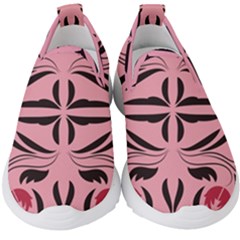 Floral Folk Damask Pattern  Kids  Slip On Sneakers by Eskimos