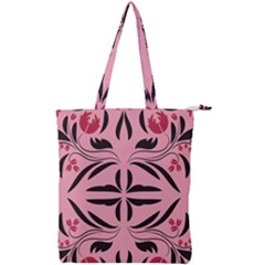 Floral Folk Damask Pattern  Double Zip Up Tote Bag by Eskimos