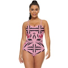 Floral Folk Damask Pattern  Retro Full Coverage Swimsuit