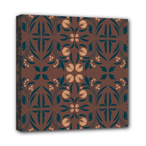 Floral Folk Damask Pattern  Mini Canvas 8  X 8  (stretched) by Eskimos