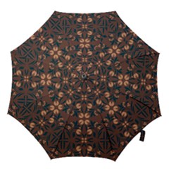 Floral Folk Damask Pattern  Hook Handle Umbrellas (large) by Eskimos