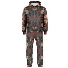 Floral Folk Damask Pattern  Hooded Jumpsuit (men) by Eskimos