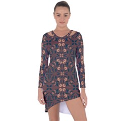 Floral Folk Damask Pattern  Asymmetric Cut-out Shift Dress by Eskimos