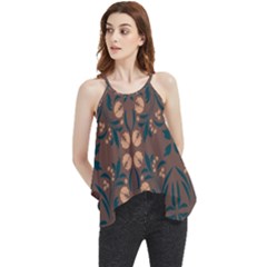 Floral Folk Damask Pattern  Flowy Camisole Tank Top by Eskimos