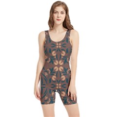 Floral Folk Damask Pattern  Women s Wrestling Singlet by Eskimos