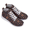 Floral folk damask pattern  Men s Lightweight High Top Sneakers View3