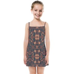 Floral Folk Damask Pattern  Kids  Summer Sun Dress by Eskimos