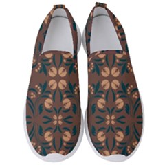 Floral Folk Damask Pattern  Men s Slip On Sneakers by Eskimos