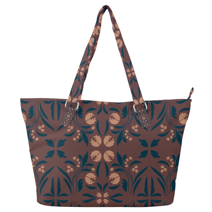 Floral folk damask pattern  Full Print Shoulder Bag