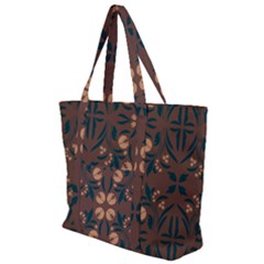 Floral Folk Damask Pattern  Zip Up Canvas Bag by Eskimos