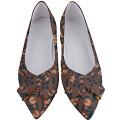 Floral Folk Damask Pattern  Women s Bow Heels by Eskimos