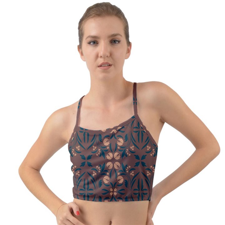 Floral folk damask pattern  Mini Tank Bikini Top