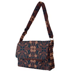 Floral Folk Damask Pattern  Full Print Messenger Bag (l) by Eskimos