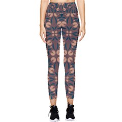 Floral Folk Damask Pattern  Pocket Leggings  by Eskimos